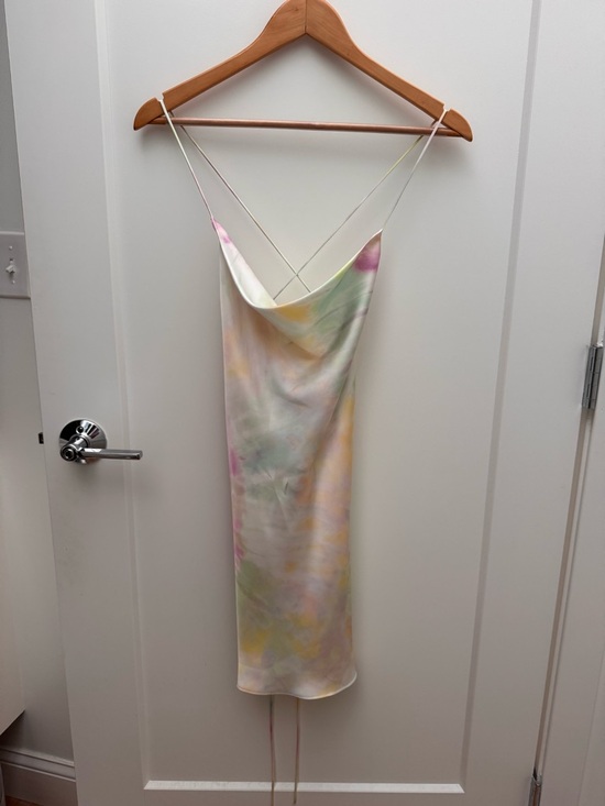 Zara Dresses & Skirts - Zara Pastel Watercolor Slip Dress in Mint, Pink & Yellow